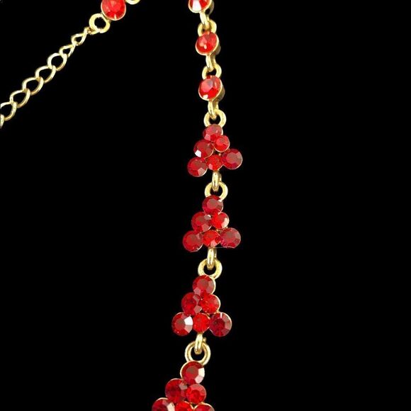Vintage VCLM red crystal necklace Valentines Day! - Picture 5 of 9